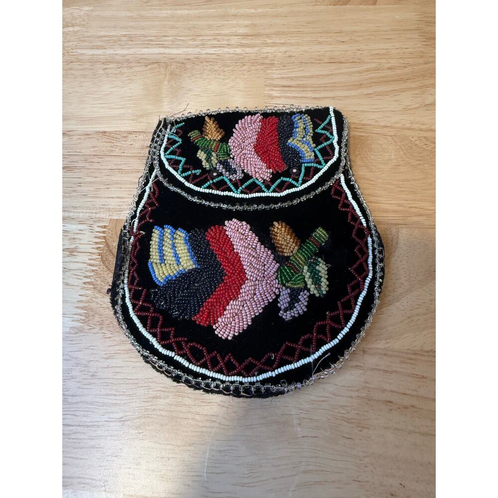 Vintage Iroquois Native American Beaded Purse 6x4"